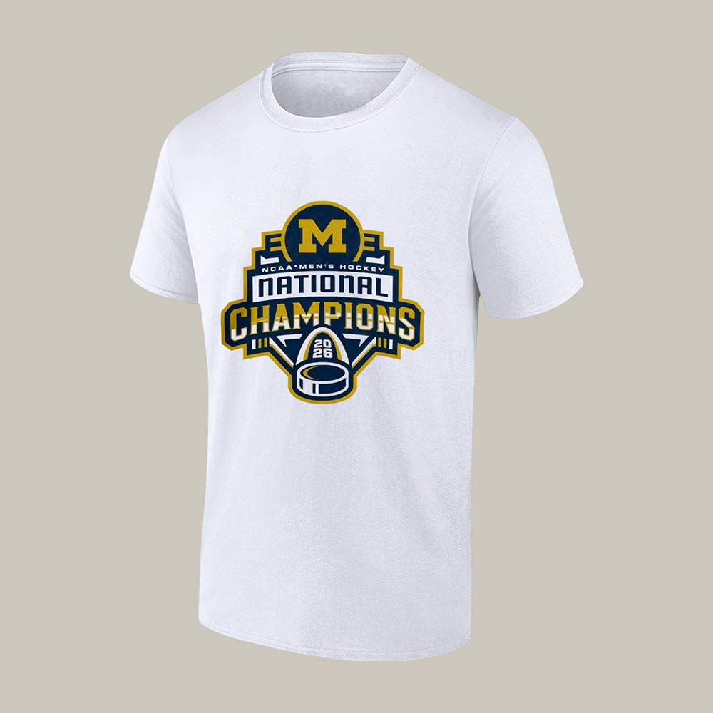 Michigan Wolverines NCAA Hockey Champions T-Shirt Men's Ice Hockey Tournament Clothes