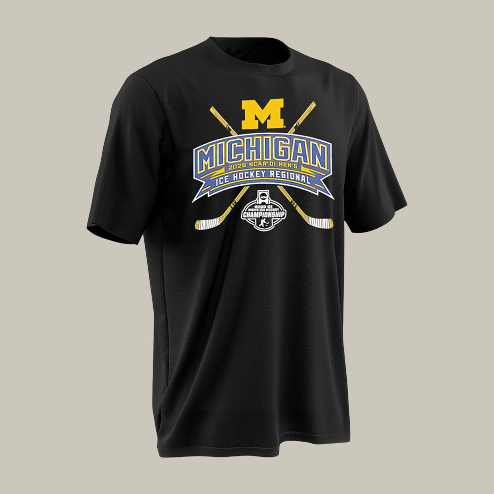 Michigan Wolverines NCAA I DI Men's Ice Hockey Regional T-Shirt Ice Hockey Clothes Gift For Brother