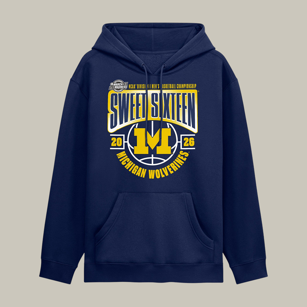 Michigan Wolverines NCAA Men's Basketball Hoodie March Madness Sweet Sixteen Final Four Apparel