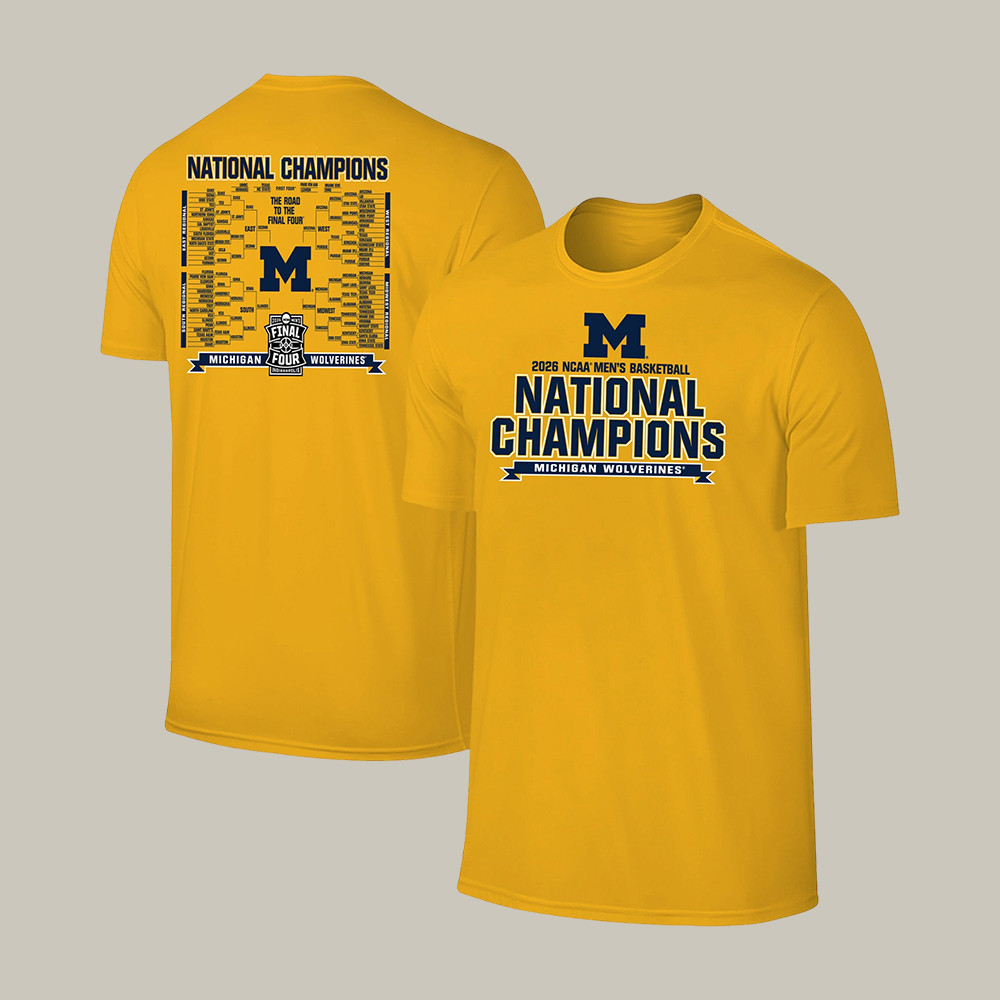 Michigan Wolverines NCAA Men's Basketball National Champions T-Shirt 2026 Final Four Apparel