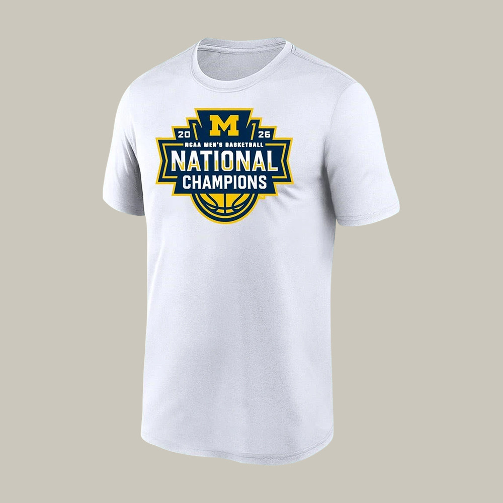 Michigan Wolverines NCAA Men's Basketball National Champions T-Shirt 2026 Final Four Merch