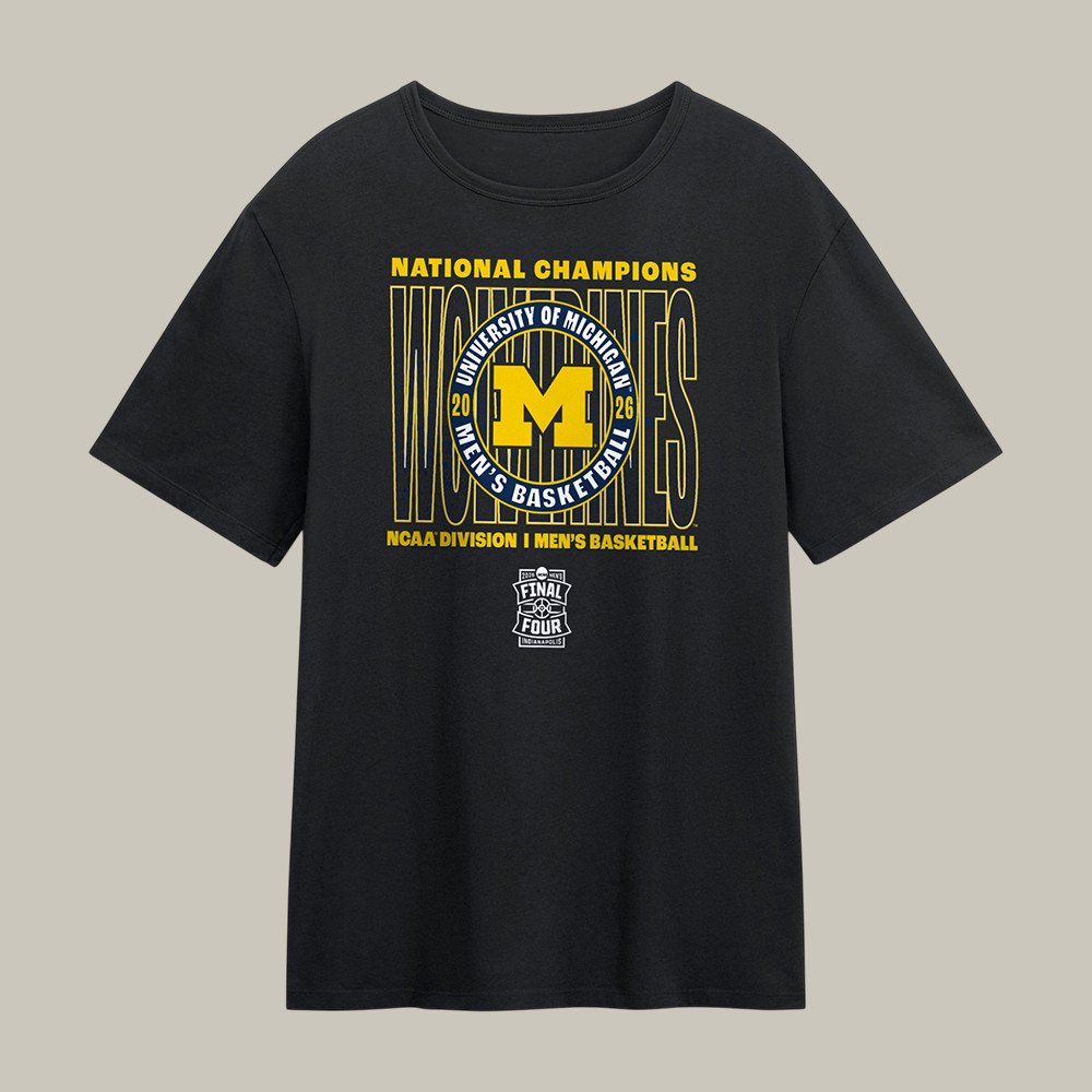 Michigan Wolverines NCAA Men's Basketball National Champions T-Shirt 2026 Final Four Merch
