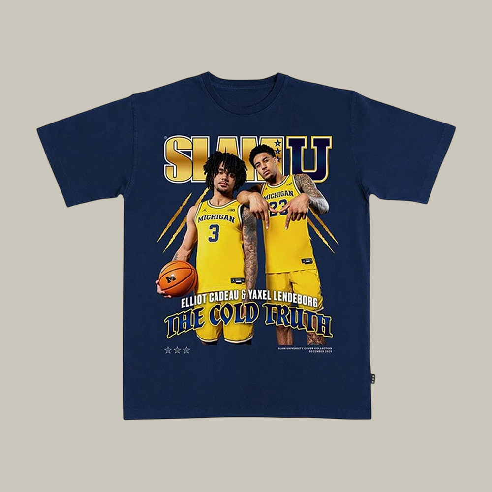 Michigan Wolverines SLAM Cover T-Shirt 2026 Men's Basketball Final Four Shirt Fan Gift For Him