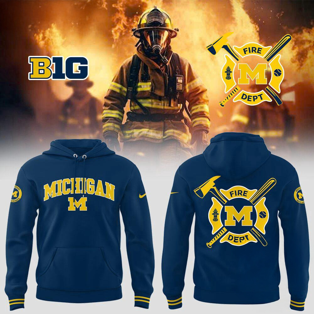 Michigan Wolverines x Firefighter Appreciation Night Hoodie Gifts For Football Fan