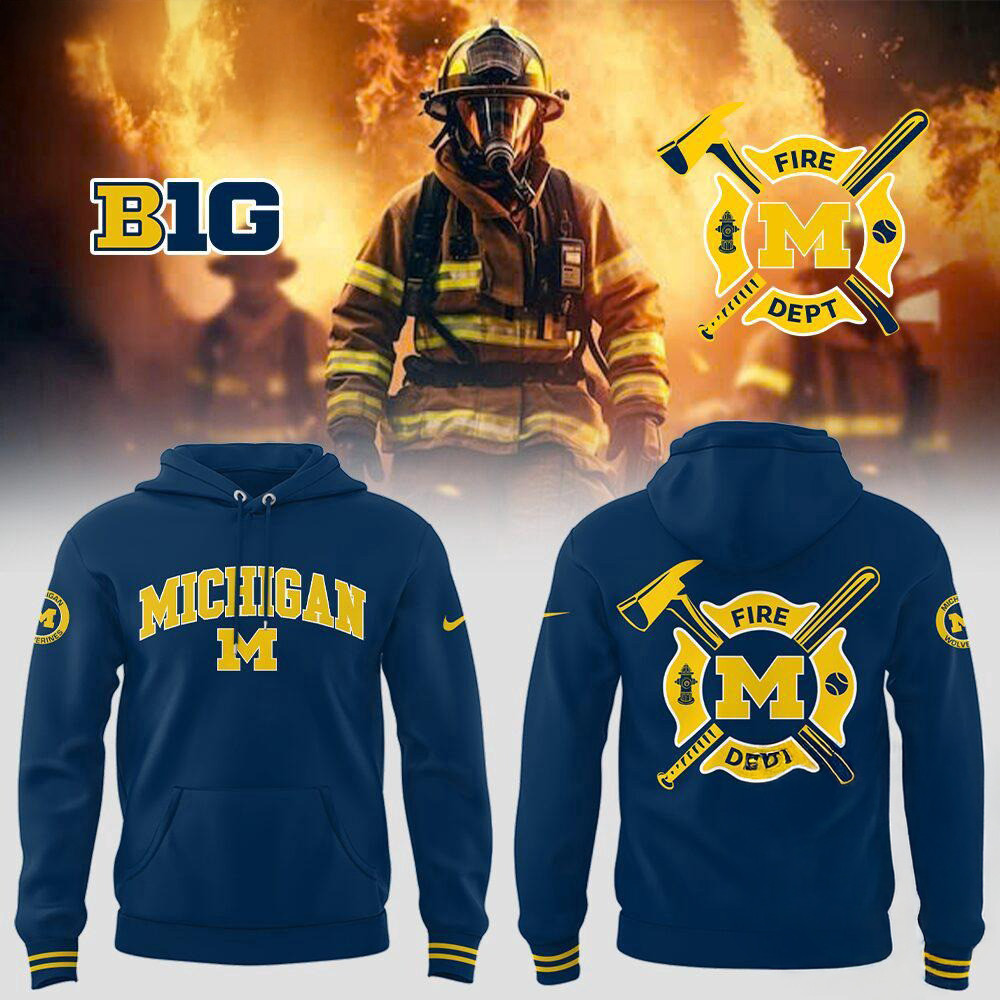 Michigan Wolverines x Firefighter Appreciation Night Hoodie Gifts For Football Fan