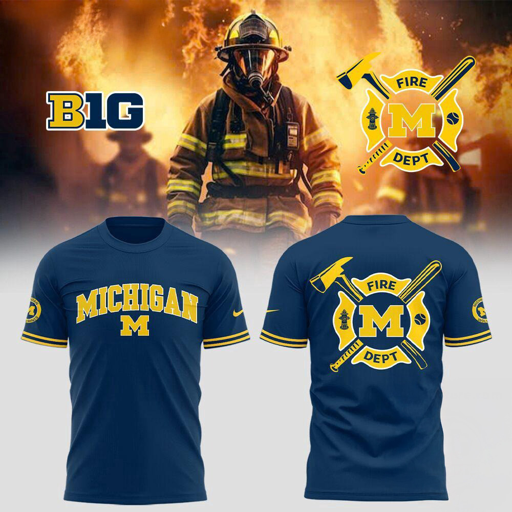 Michigan Wolverines x Firefighter Appreciation Night Shirt Gifts For Football Fan