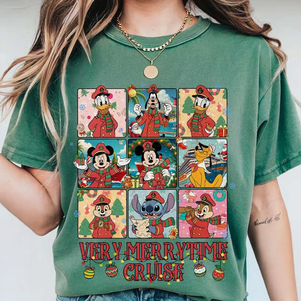Mickey And Friends Very Merrytime Cruises 2025 Christmas Shirt Xmas Gifts For Her