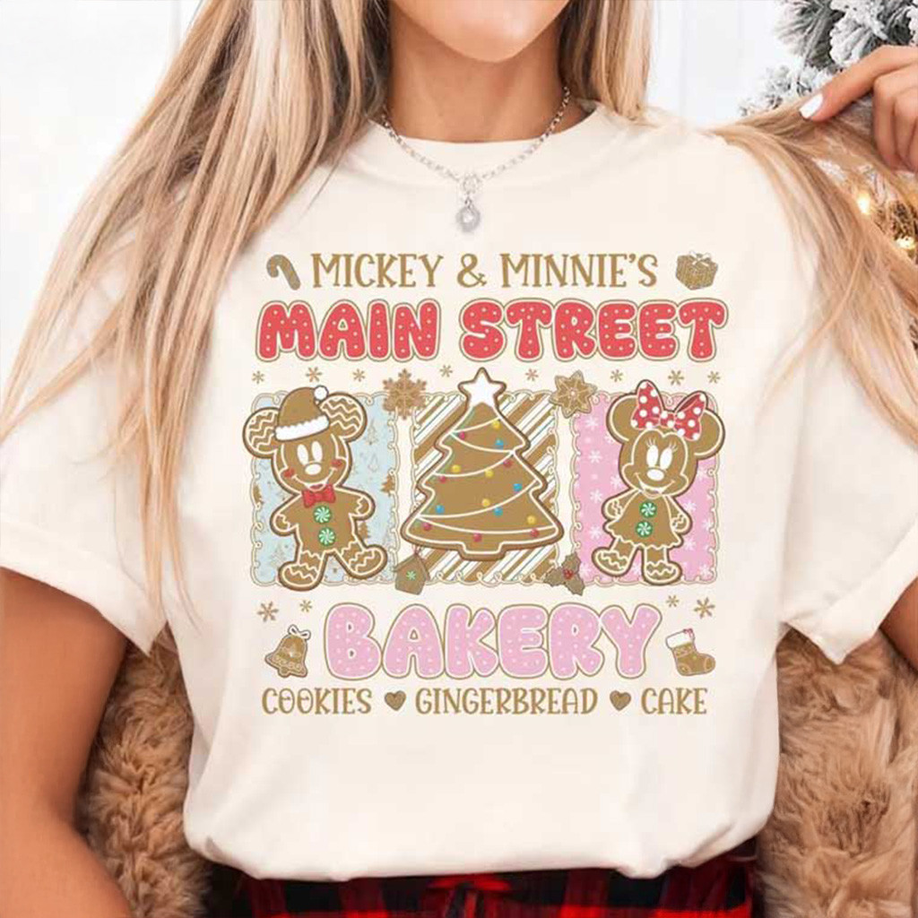 Mickey And Minnie's Main Street Bakery Christmas T-Shirt Christmas Gift Ideas For Girlfriend Mickey And Minnie's Main Street Bakery Christmas T-Shirt Christmas Gift Ideas For Girlfriend