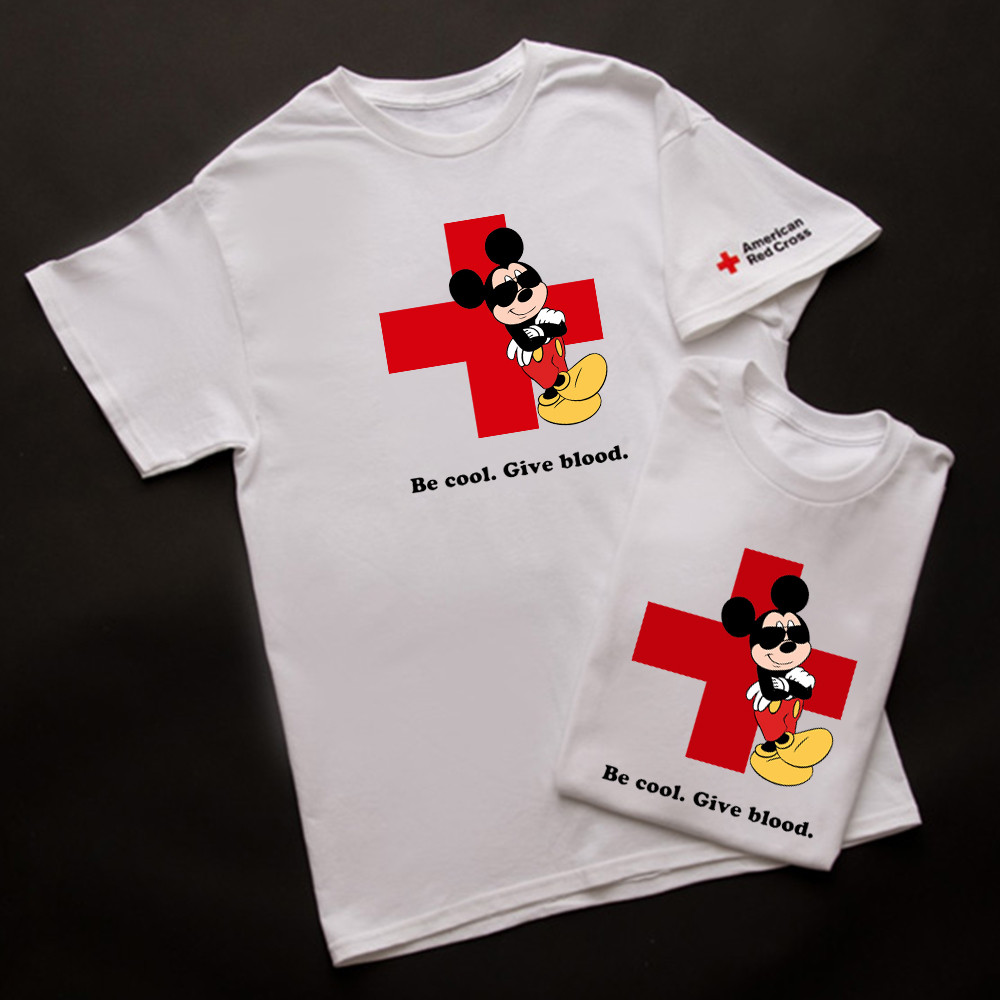 Mickey Mouse Be Cool Give Blood Red Cross Shirt Red Cross Mickey Shirt Blood Donation