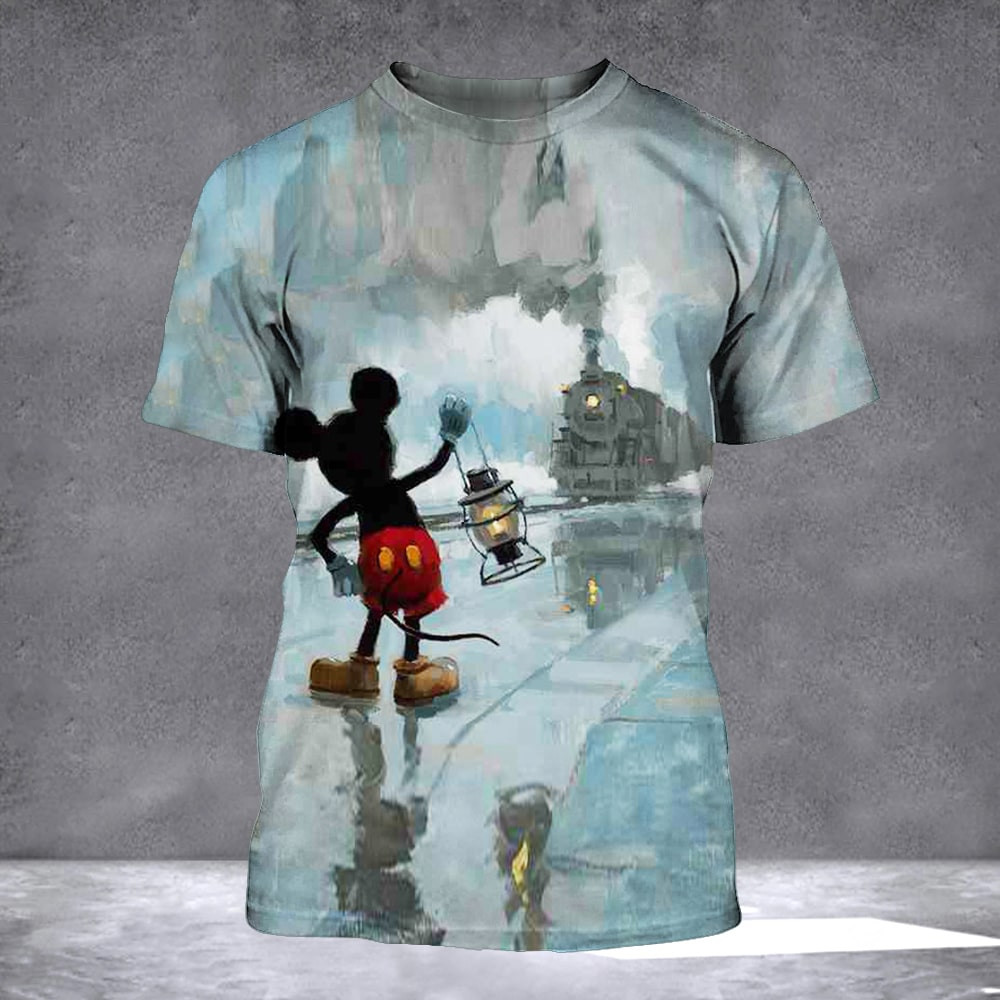 Mickey Mouse Train Shirt Mouse Lovers Cartoon T-Shirt Gifts For Fans