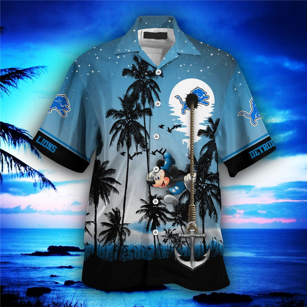 Mickey NFL Detroit Lions Hawaiian Shirt Detroit Lions NFL Night Sky Shirt