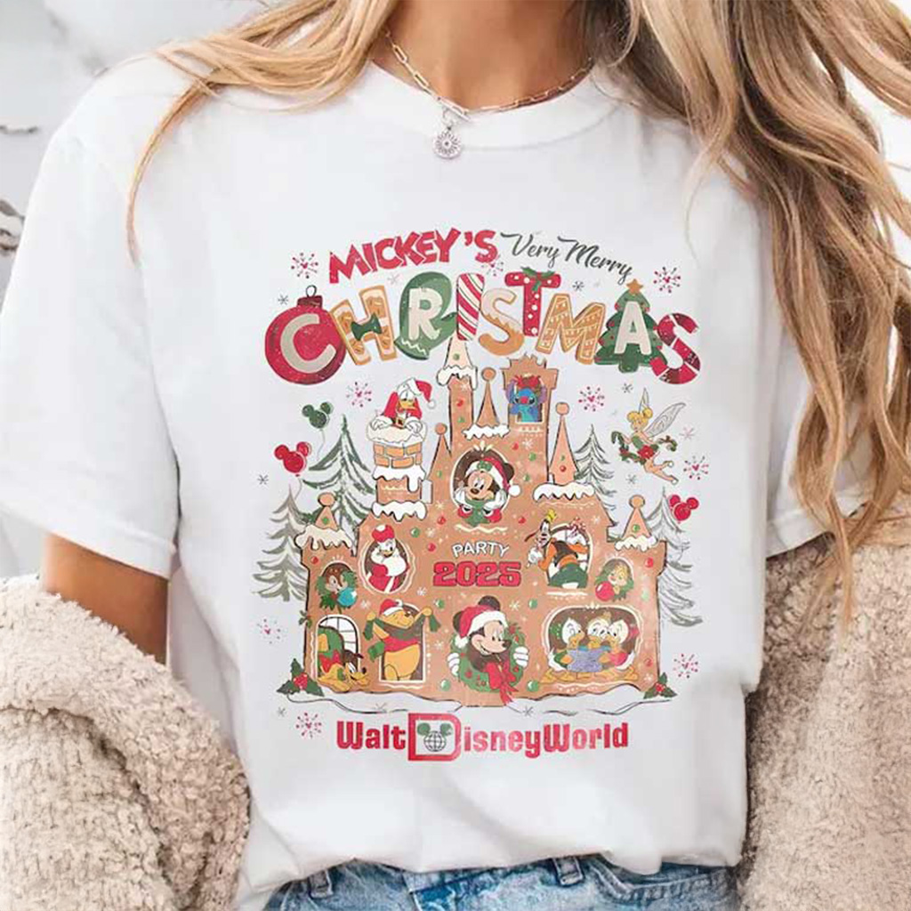 Mickey Very Merry Christmas World 2025 T-Shirt Christmas Gifts For Friends