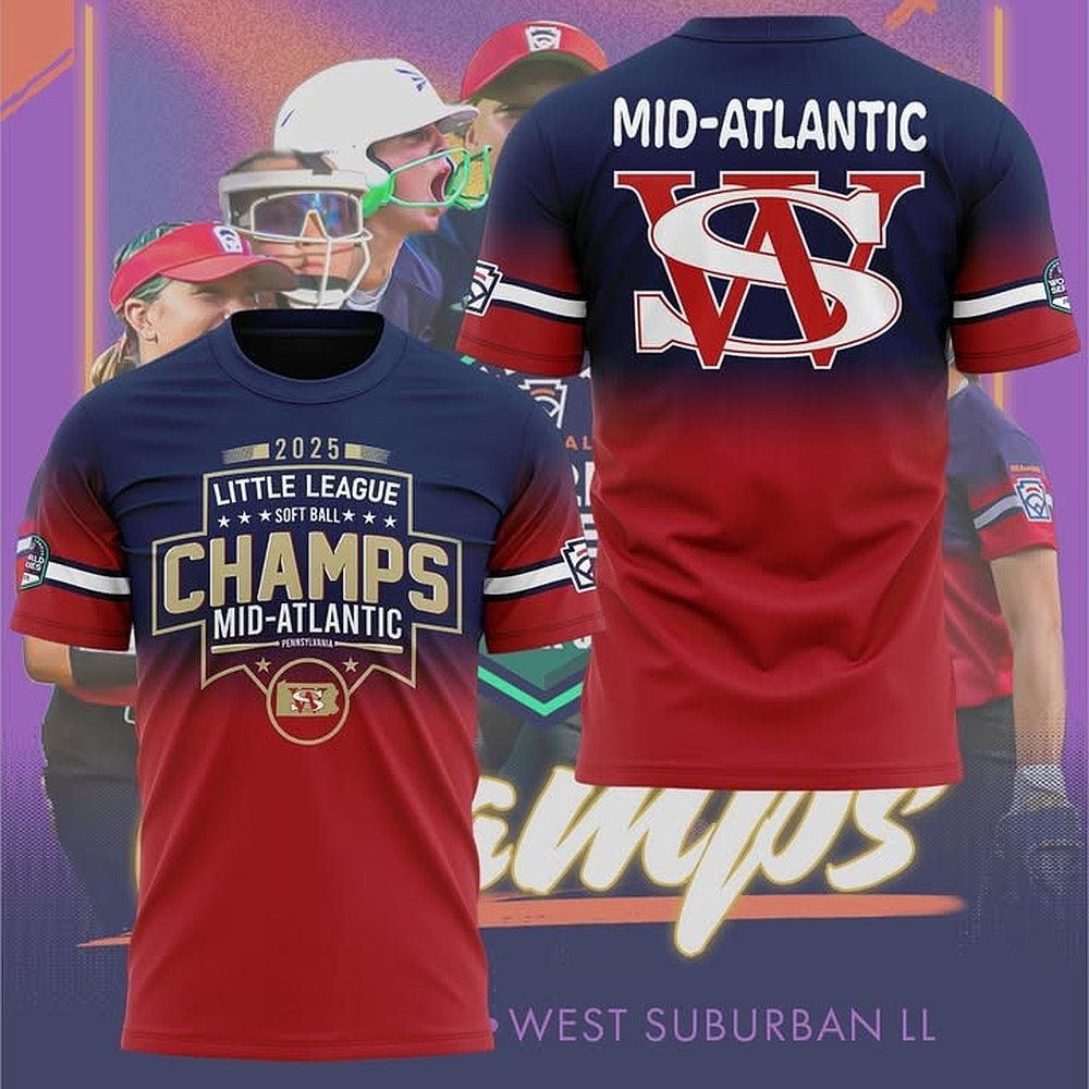 Mid-Atlantic Champions Little League Softball 2025 T-Shirt Best Gift For Softball Fans