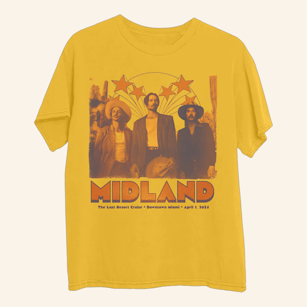 Midland The Last Resort Cruise Downtown Miami April 1 2024 Stars T-Shirt Midland Merch Midland The Last Resort Cruise Downtown Miami April 1 2024 Stars T-Shirt Midland Merch