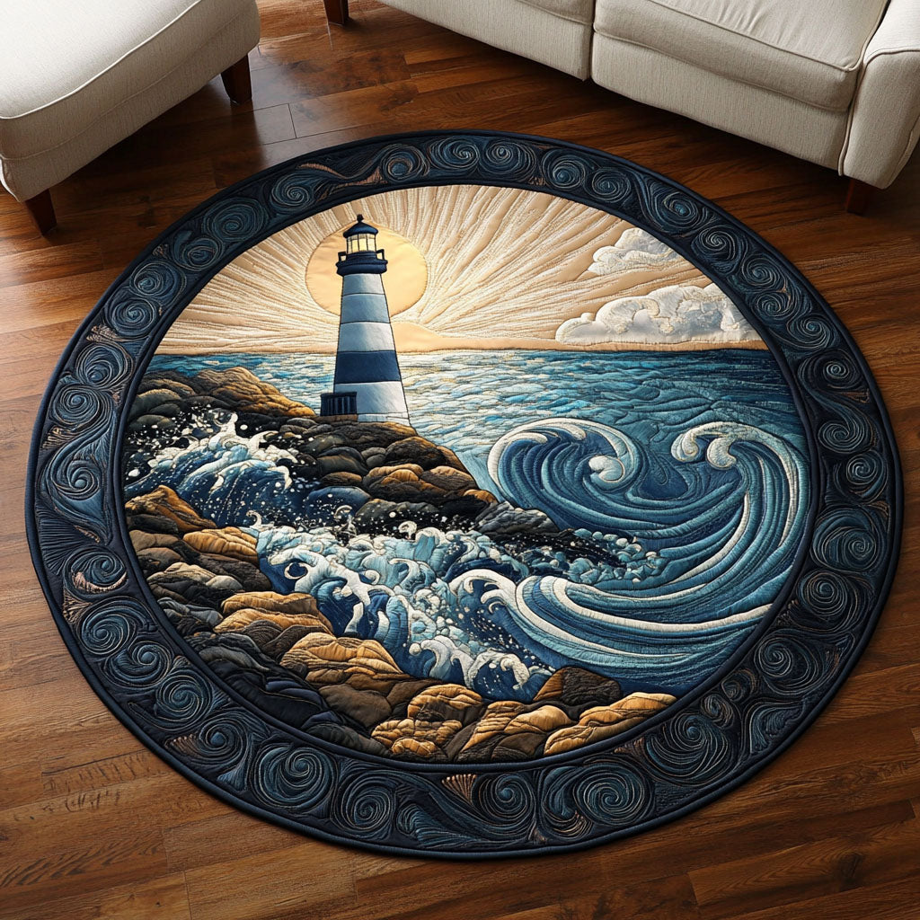 Midnight Beacon Quilted Round Mat Entryway Ideas Lighthouse Gift Shop