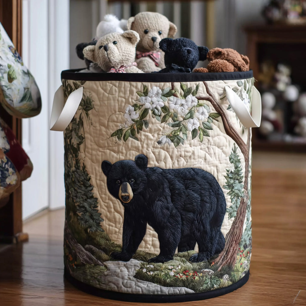 Midnight Bear Quilted Laundry Basket Gift To Brighten Their Day