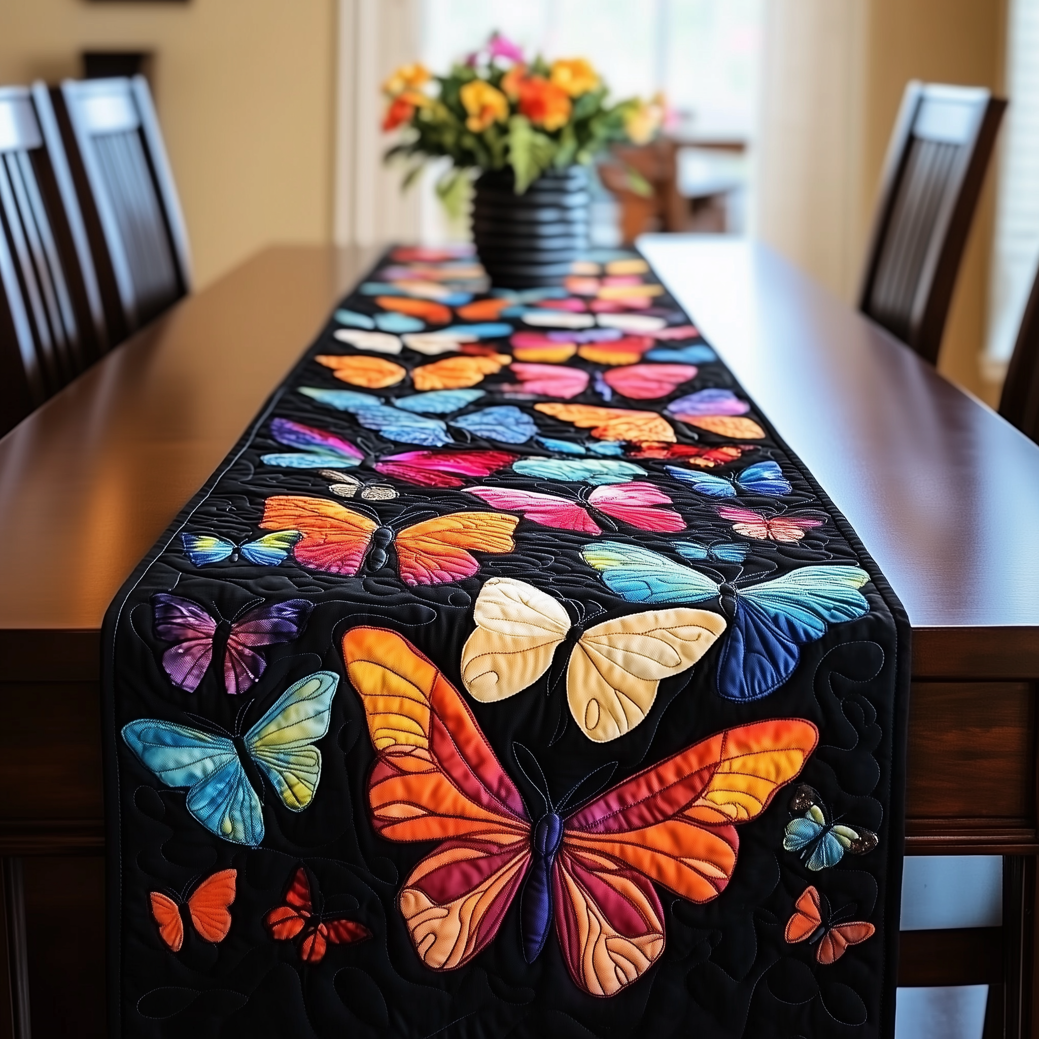 Midnight Butterflies Quilted Table RunnerModern Coffee Table Runner Best Related Gifts With Butterfly Theme