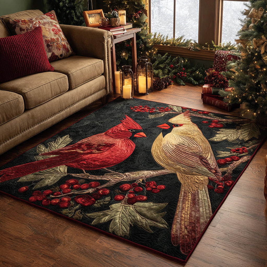 Midnight Cardinals Area Rug Living Room Rugs Birthday Gift For Daughter In Law