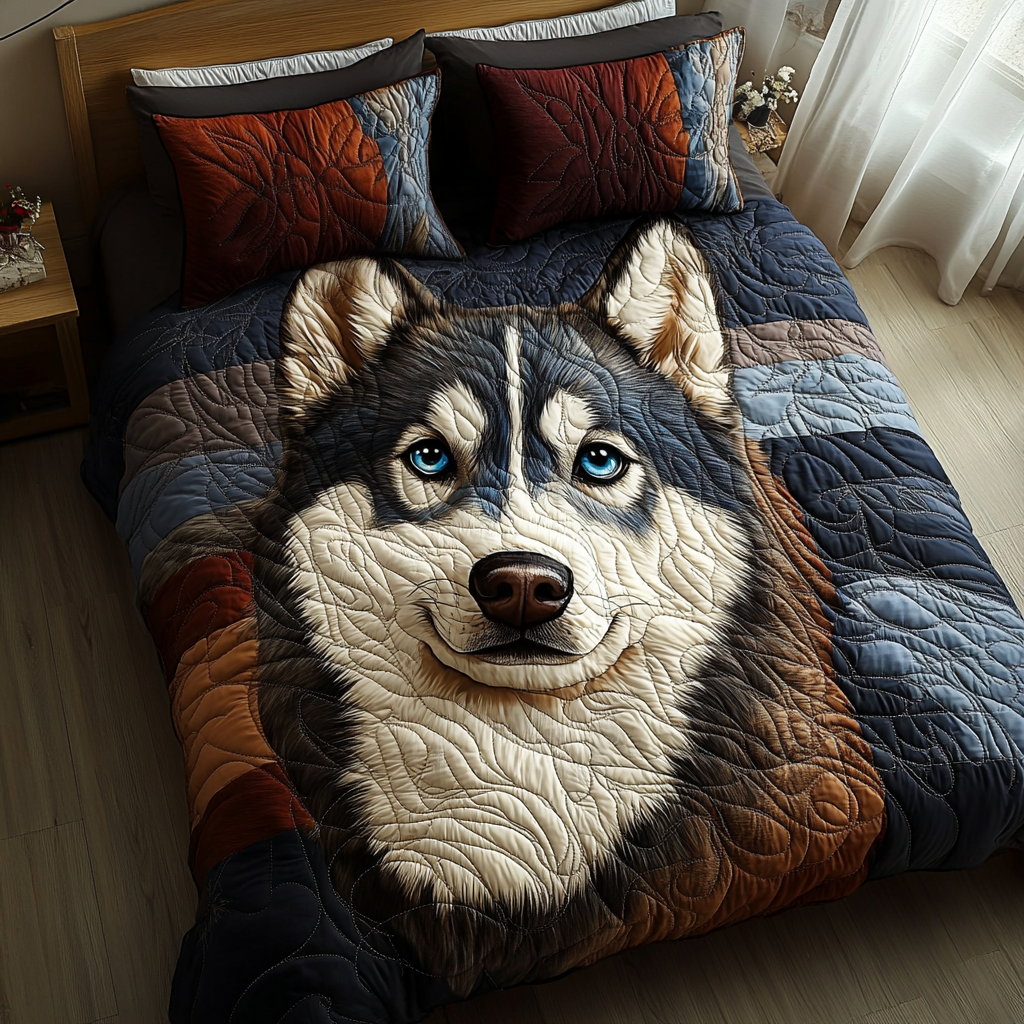 Midnight Companion Quilted Bedding Set Luxury Comforter Gift Set for Him or Her