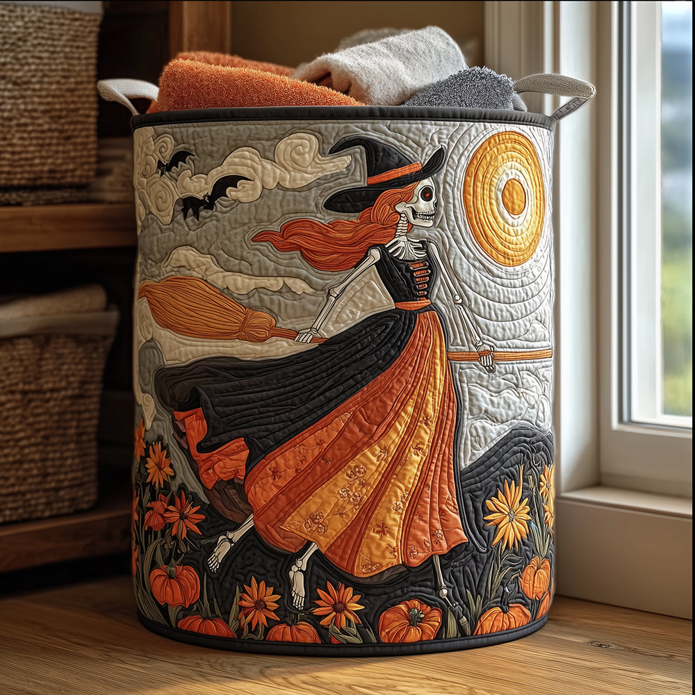 Midnight Crone Quilted Laundry Basket Merch For Home And Bedroom