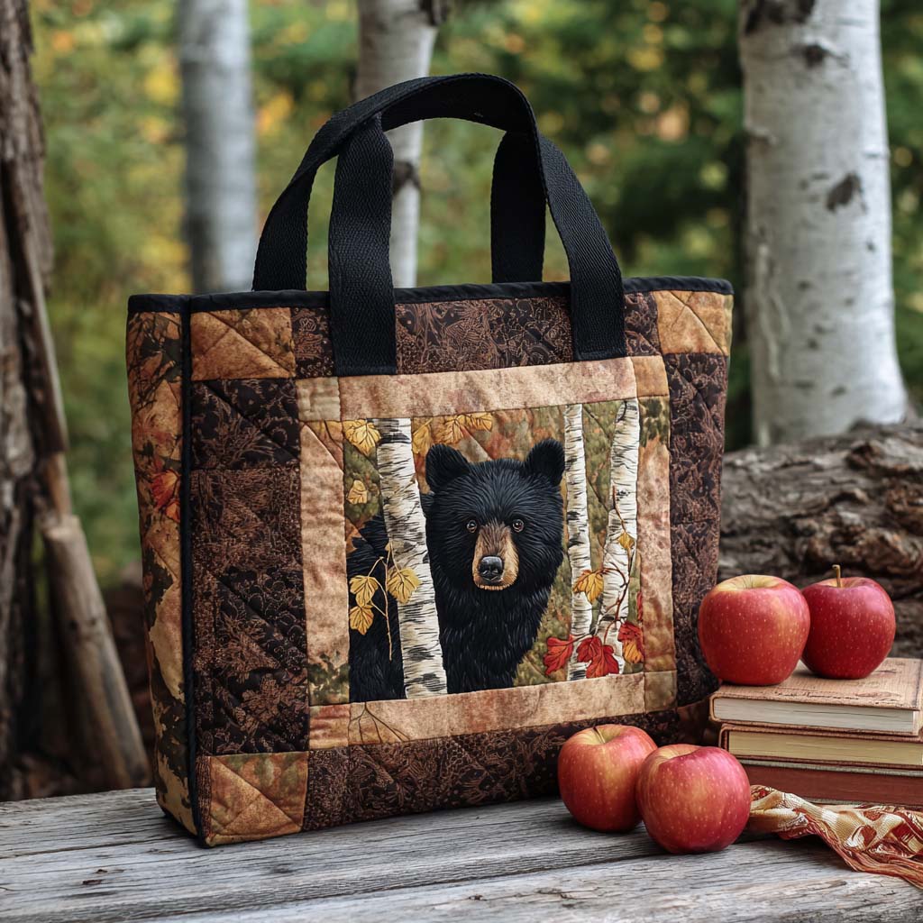 Midnight Cub Quilted Tote Bag Bear Themed Gifts
