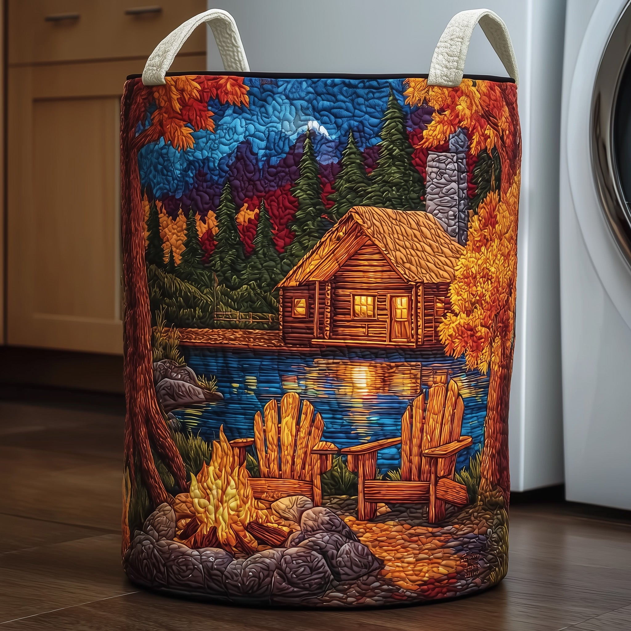Midnight Delights Quilted Laundry Basket Durable Fabric Clothes Basket Organizer Best Gifts For Mom