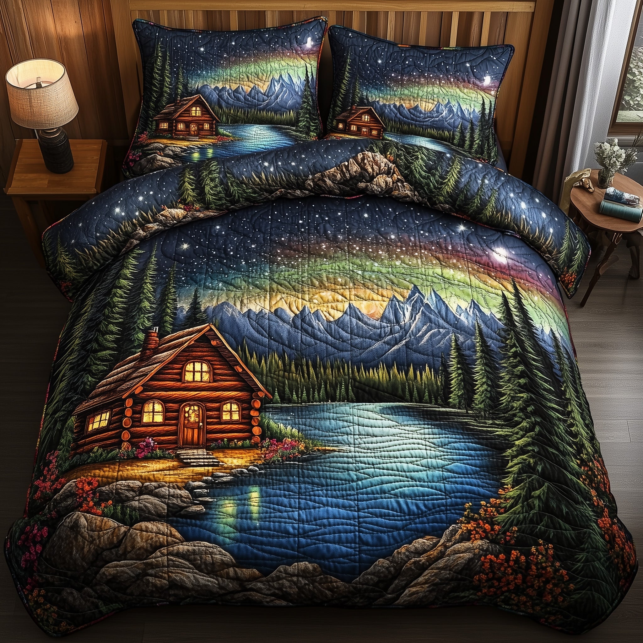 Midnight Forest Quilted Bedding Set Duvet Cover Merchandise Anniversary Gifts For Couples