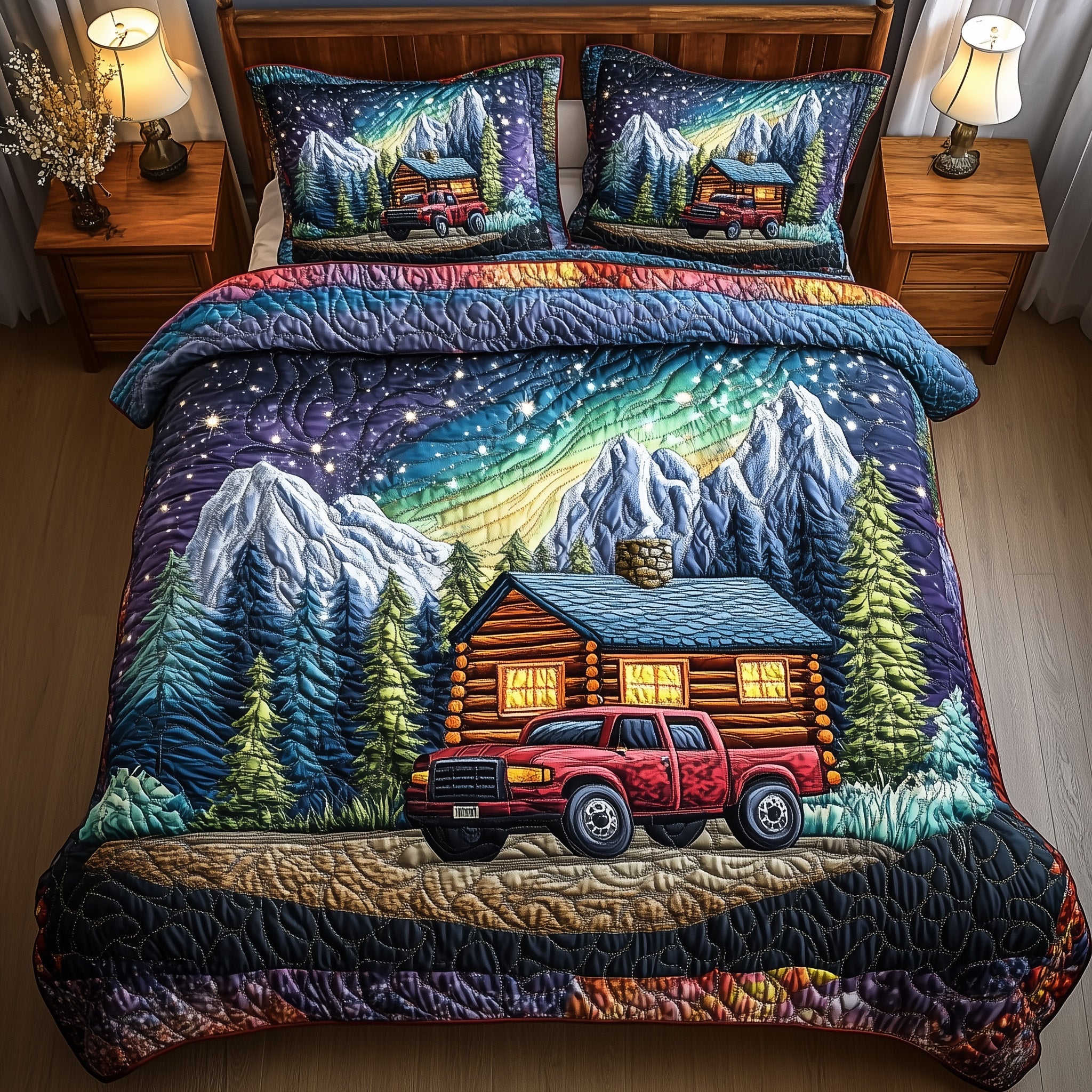 Midnight Forest Quilted Bedding Set Duvet Cover Merchandise Couple Gifts For Him