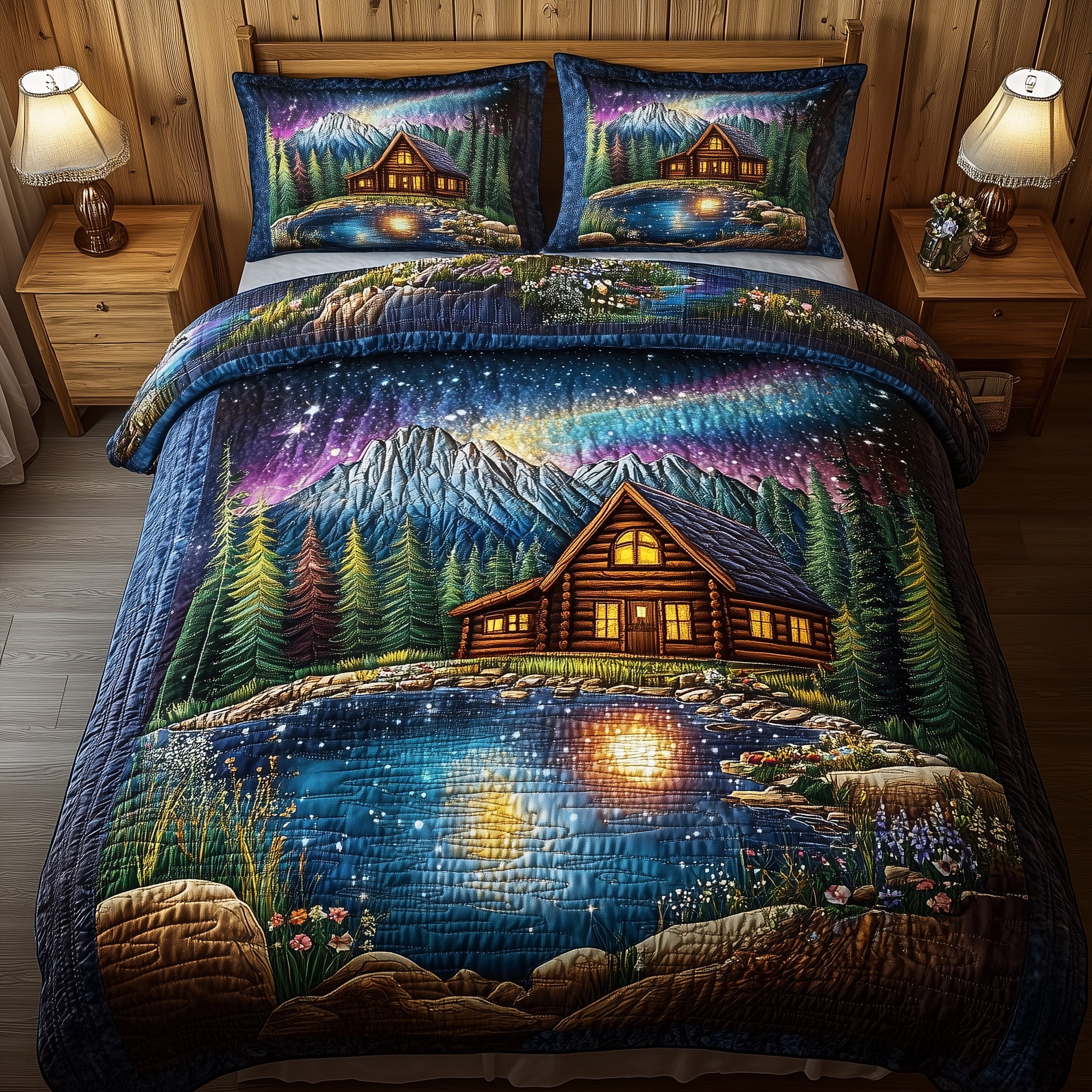 Midnight Forest Quilted Bedding Set Duvet Cover Merchandise Gift Experiences For Couples