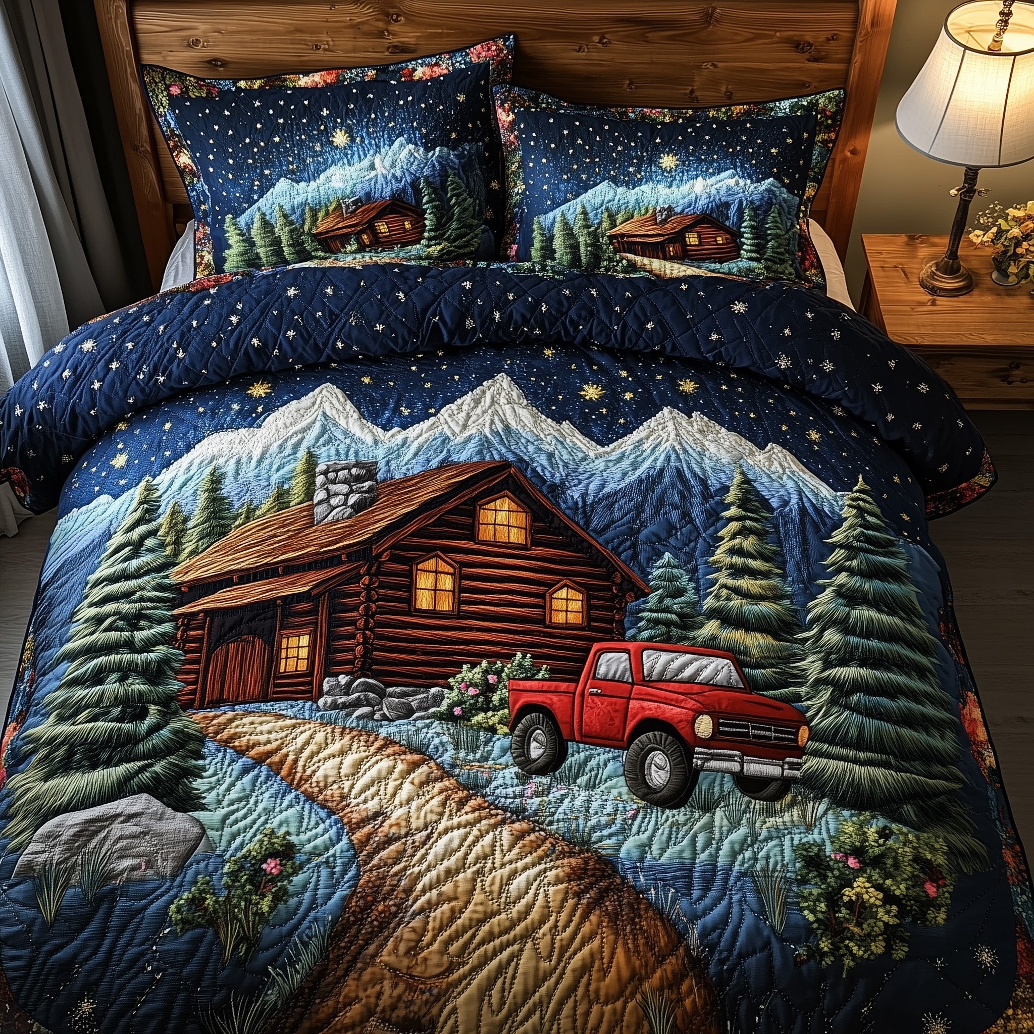 Midnight Forest Quilted Bedding Set Duvet Cover Merchandise Gifts For Couples Who Have Everything