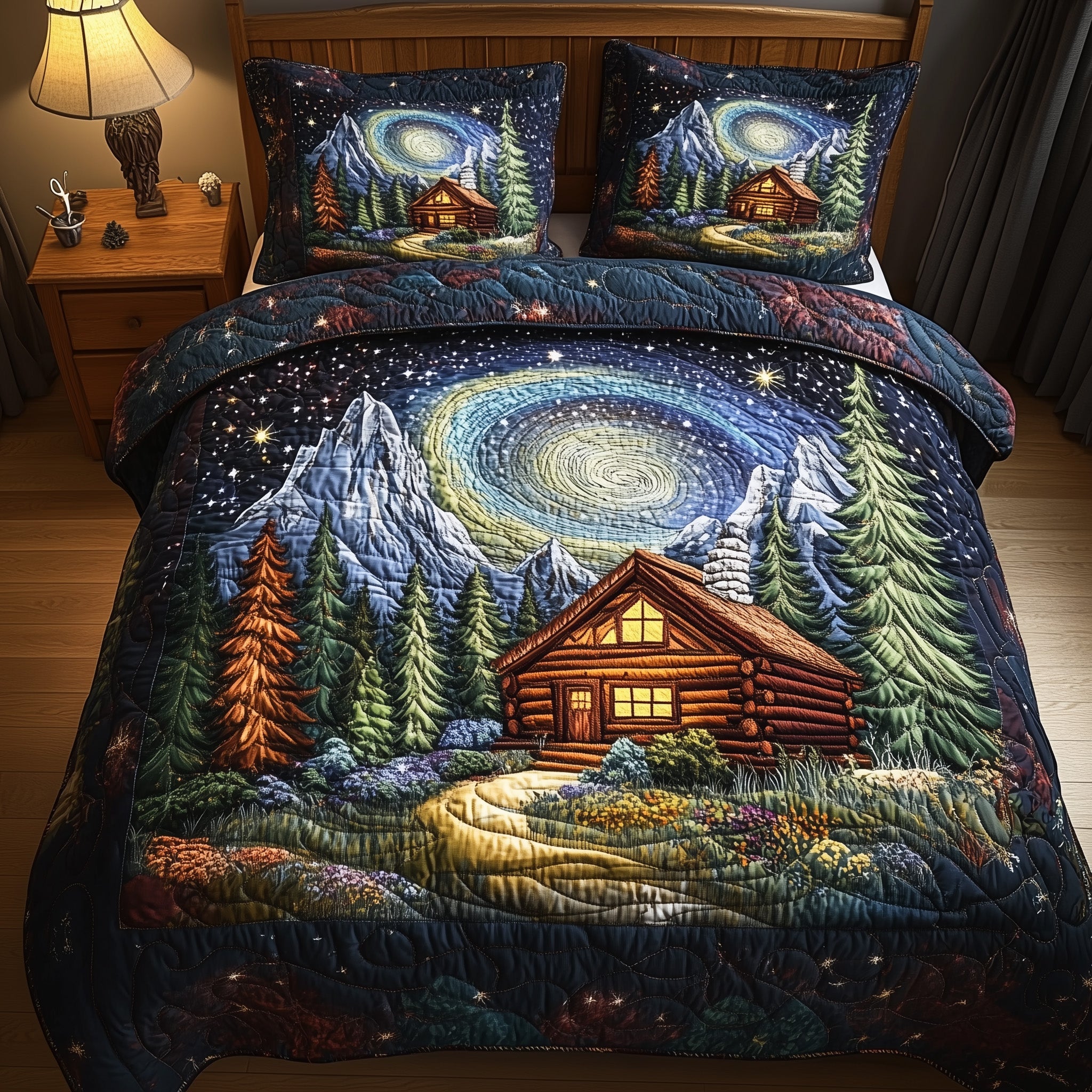 Midnight Forest Quilted Bedding Set Duvet Cover Merchandise Large Family Christmas Gift Ideas