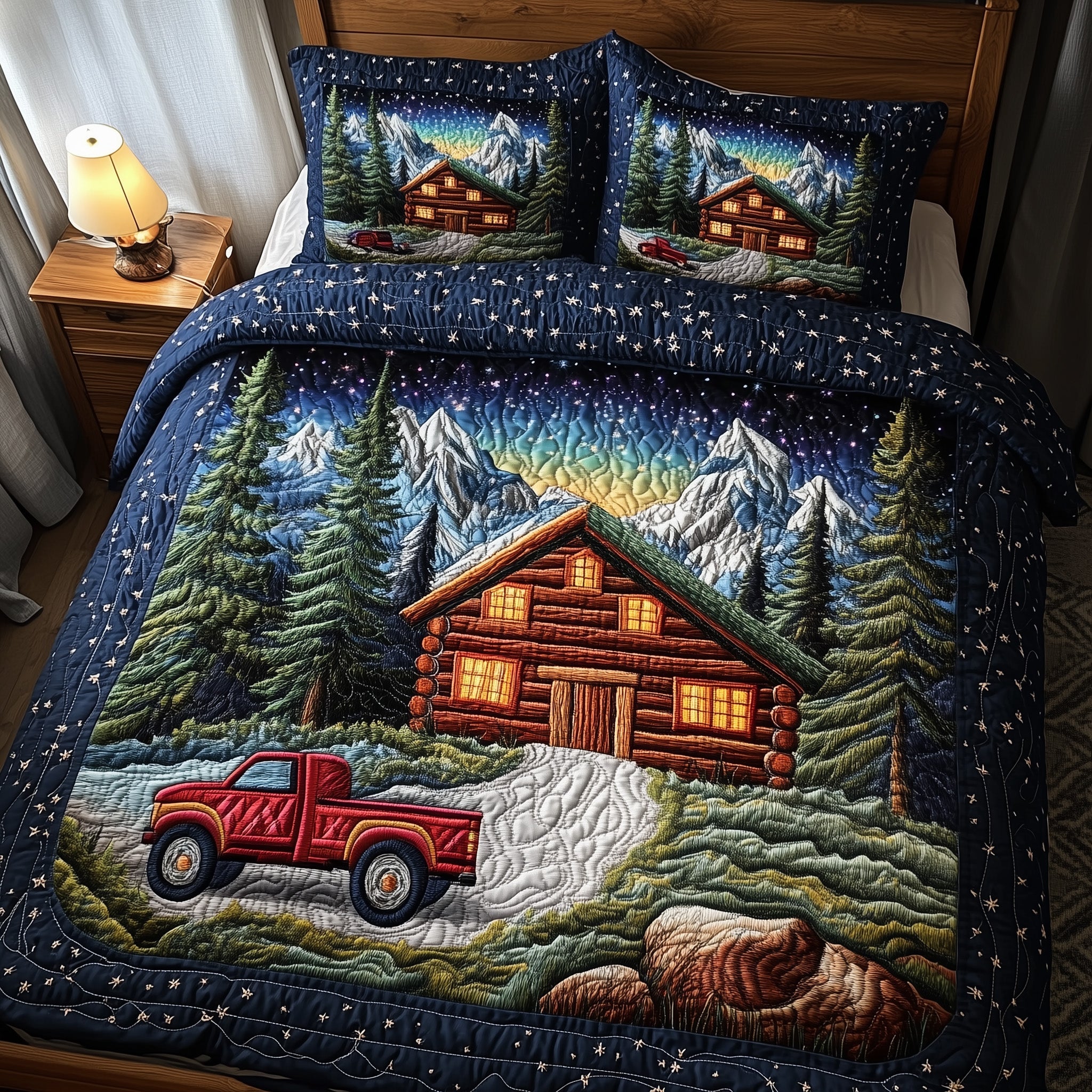 Midnight Forest Quilted Bedding Set Duvet Cover Merchandise Thoughtful Wedding Gifts