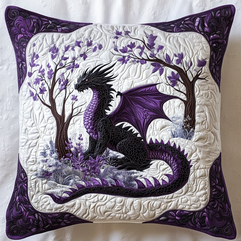 Midnight Fury Quilted Pillow Case Home Decor Pillow Covers Dragon Themed Gifts For Adults