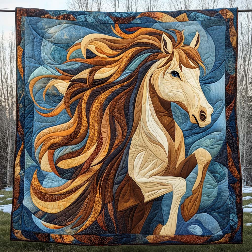 Midnight Gallop Quilted Blanket Luxury Gifts For Horse Lovers