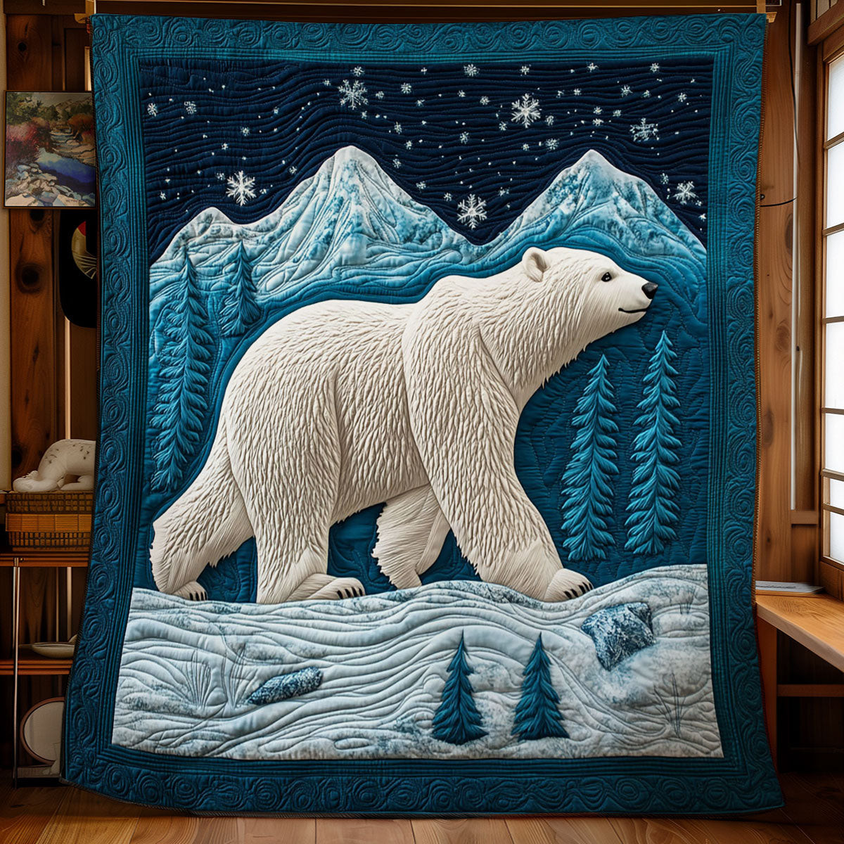 Midnight Glacier Quilt Blanket Perfect Gift For Friends and Family on Christmas Day