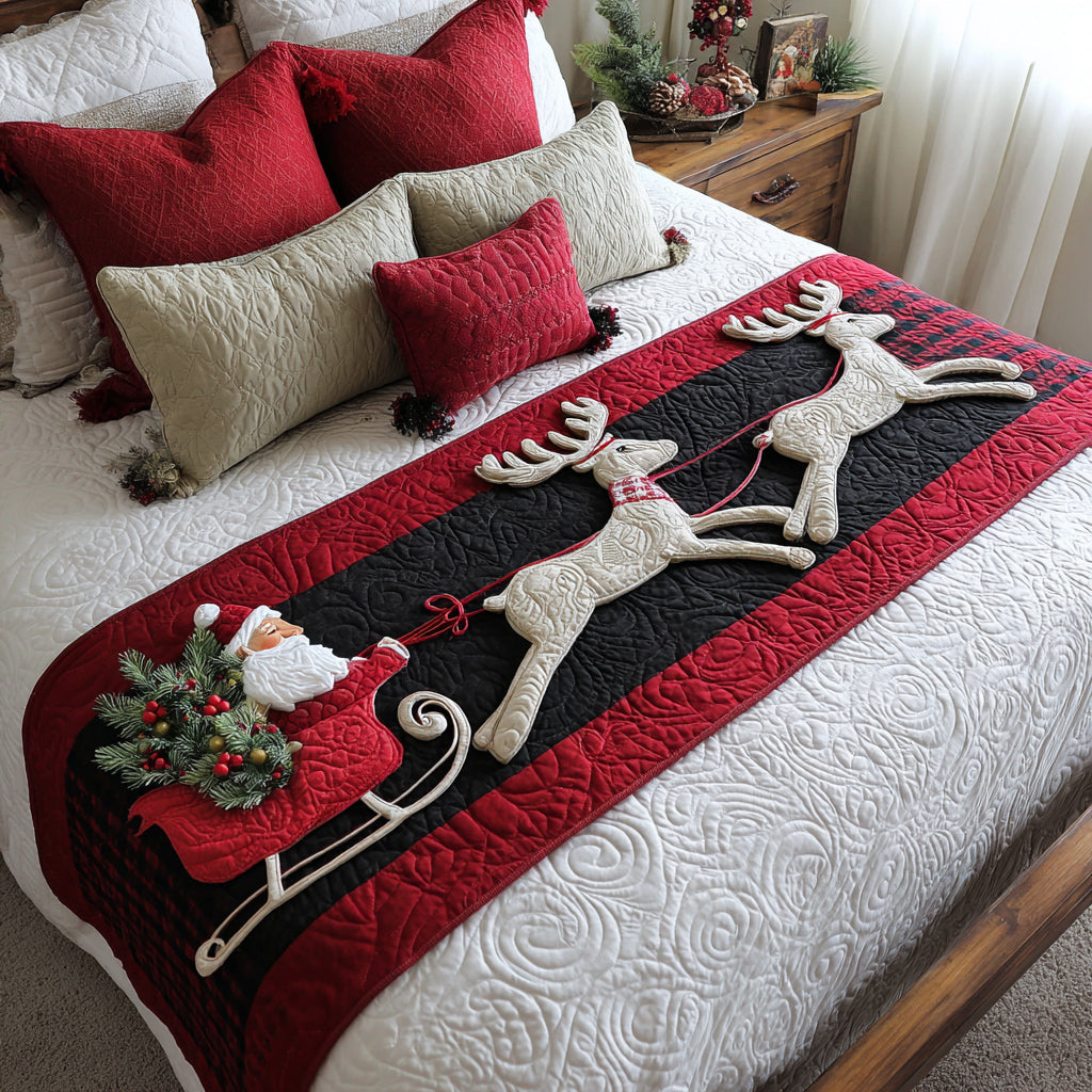 Midnight Glide Quilted Bed Runner Christmas Bed Scarf Best Secret Santa Gifts