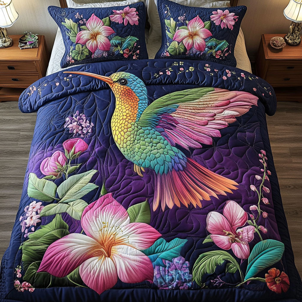 Midnight Harmony Quilted Bedding Set Cozy Comforter Set for Winter Warmth