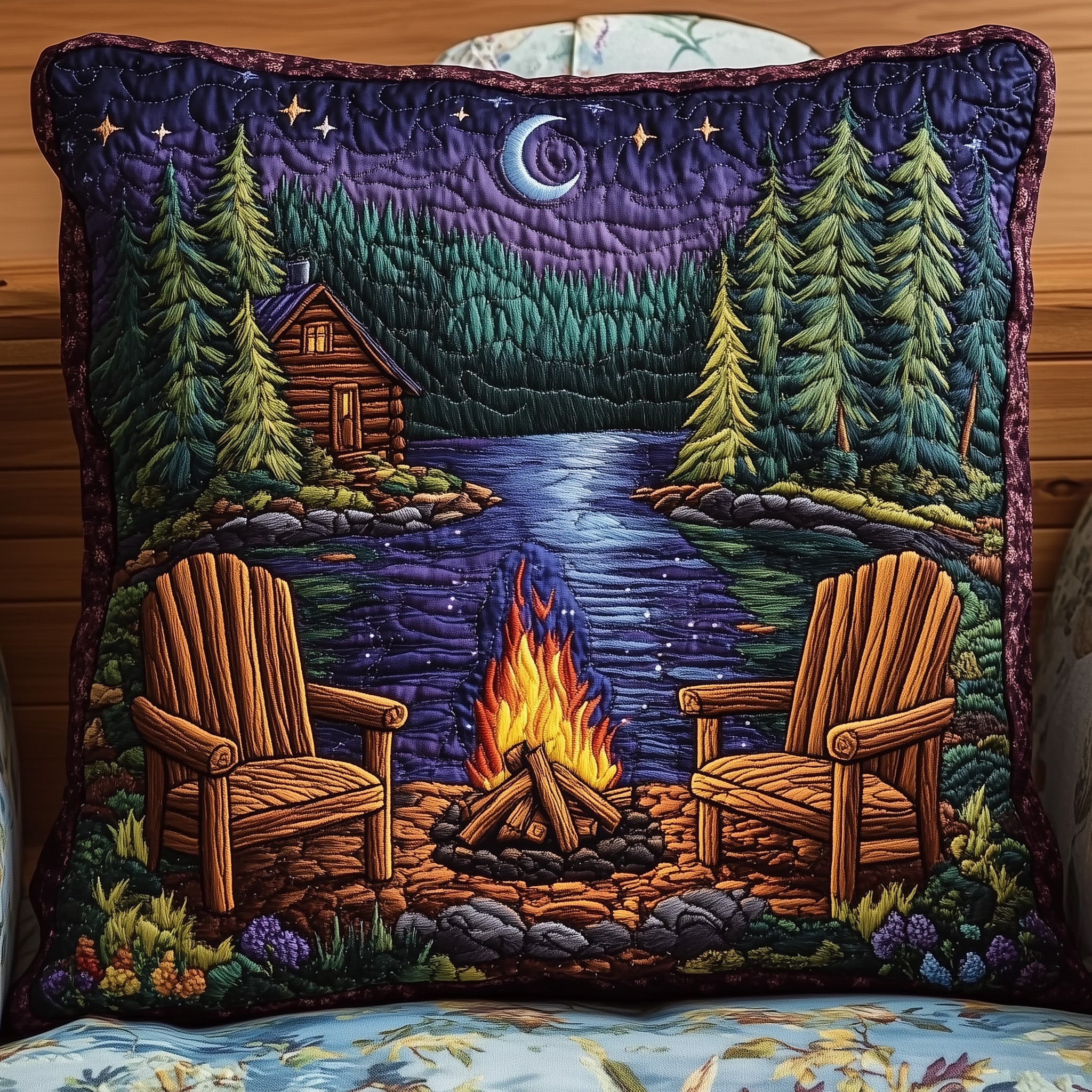 Midnight Harmony Quilted Pillow Case Christmas Gift