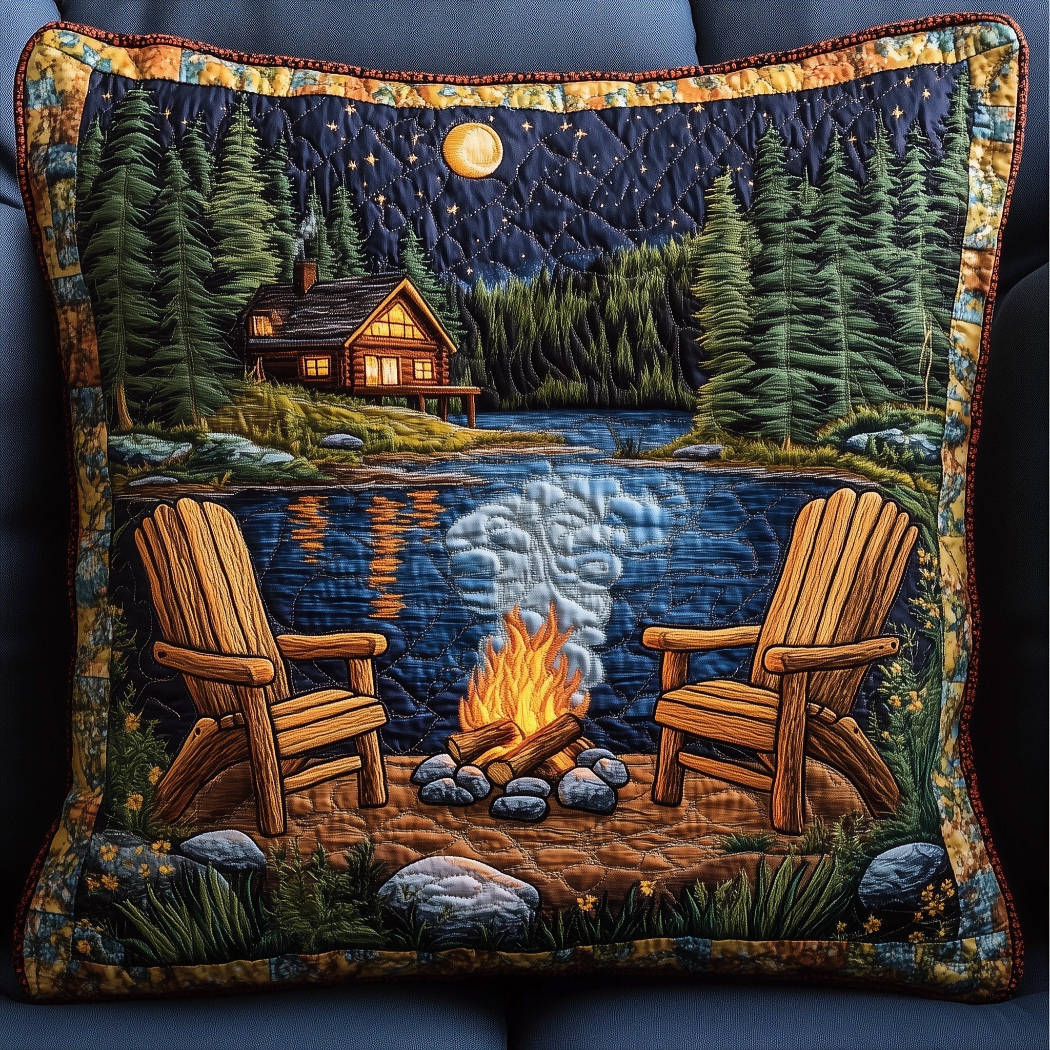 Midnight Harmony Quilted Pillow Case Gift For Mom