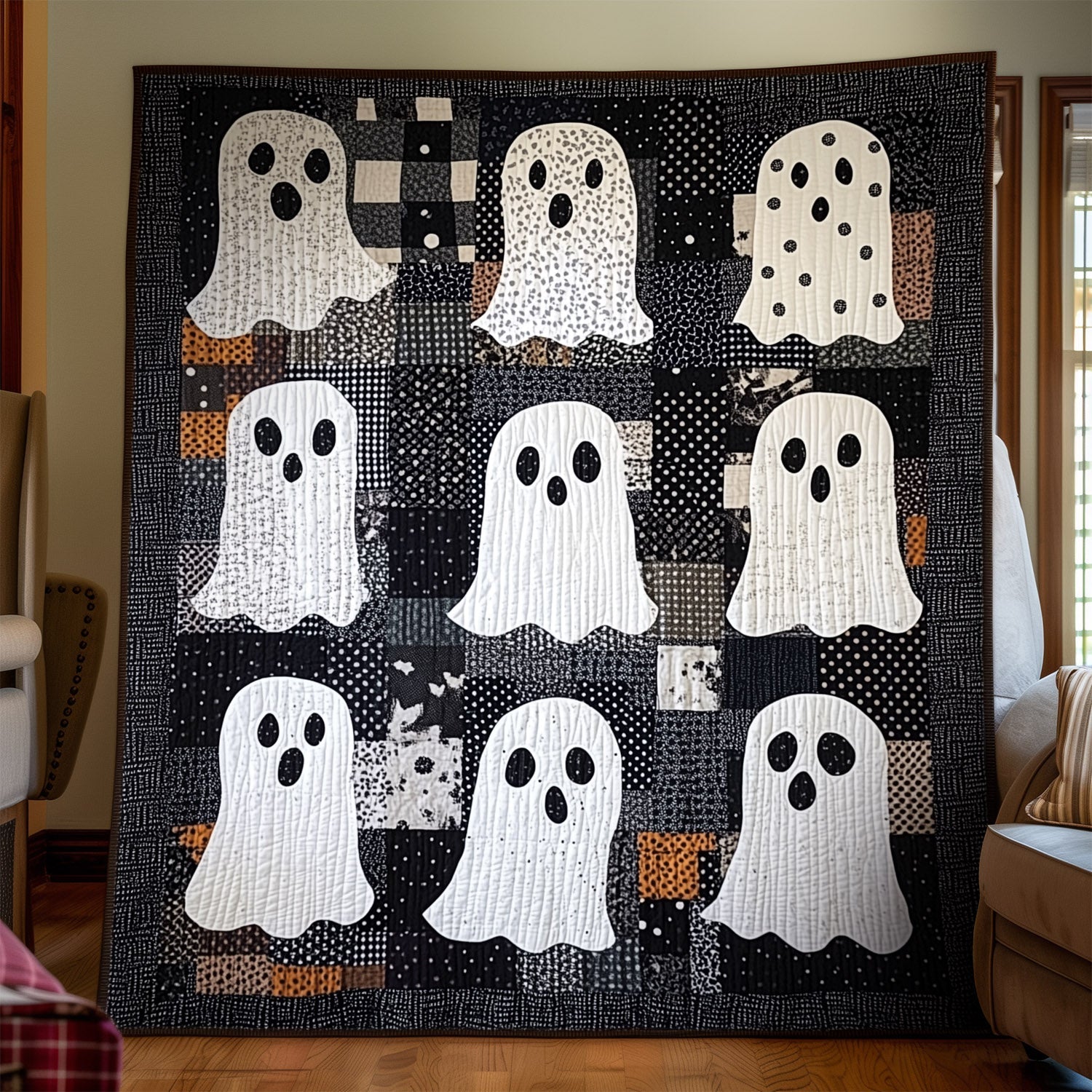 Midnight Haunt Quilted Blanket Halloween Anniversary Gifts