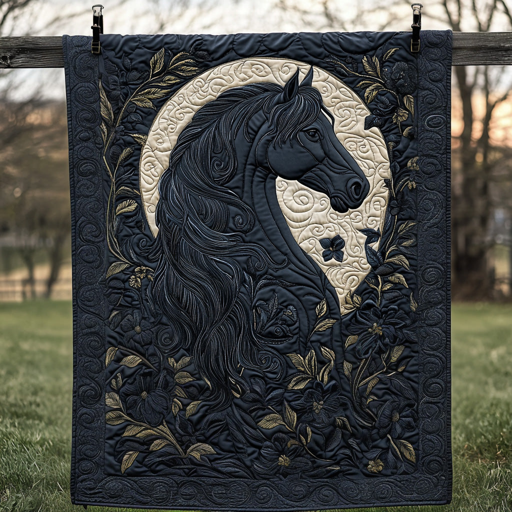 Midnight Horse Quilted Blanket Bedroom Decor Christmas Christian Gifts For Teens