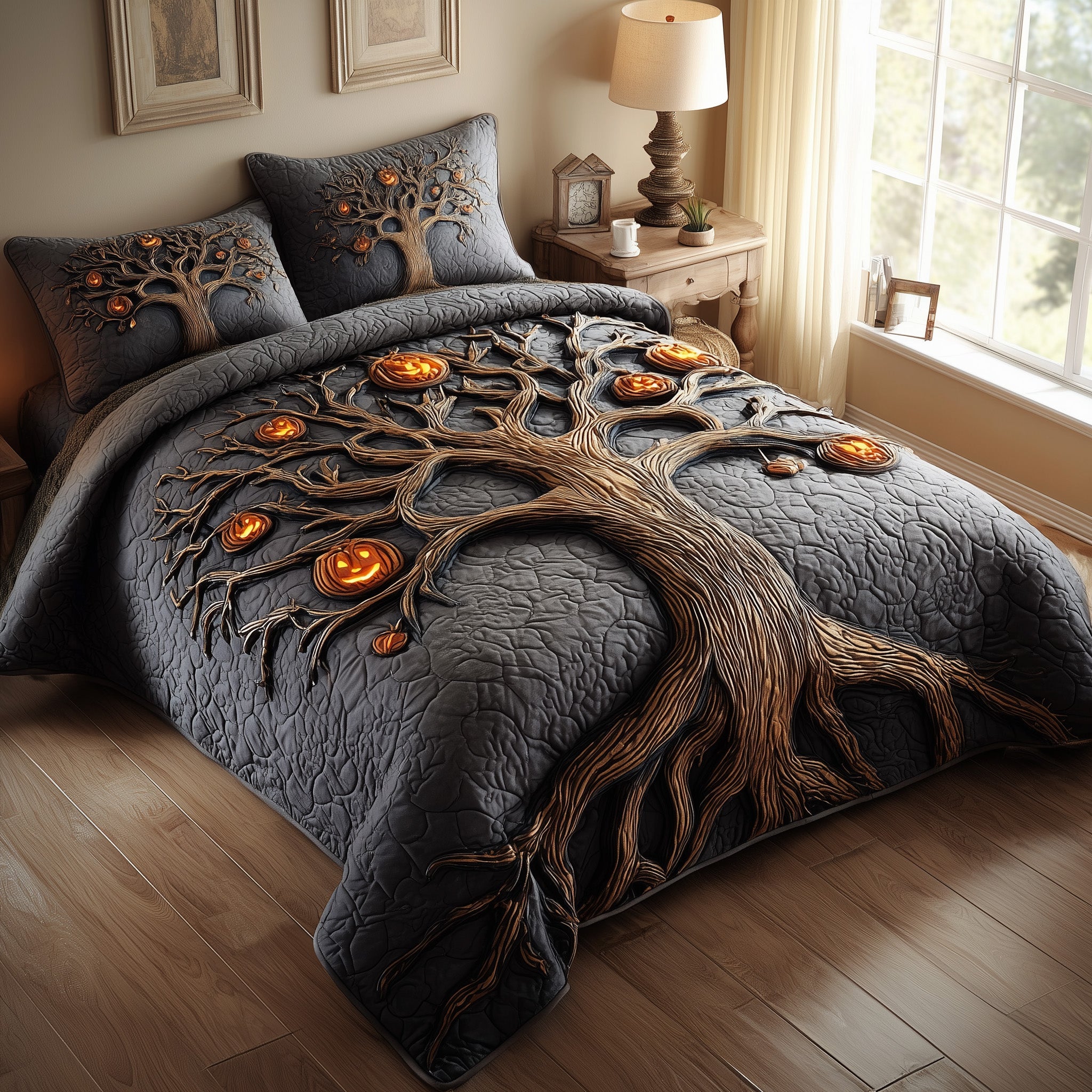 Midnight Manor Quilted Bedding Set For Couples