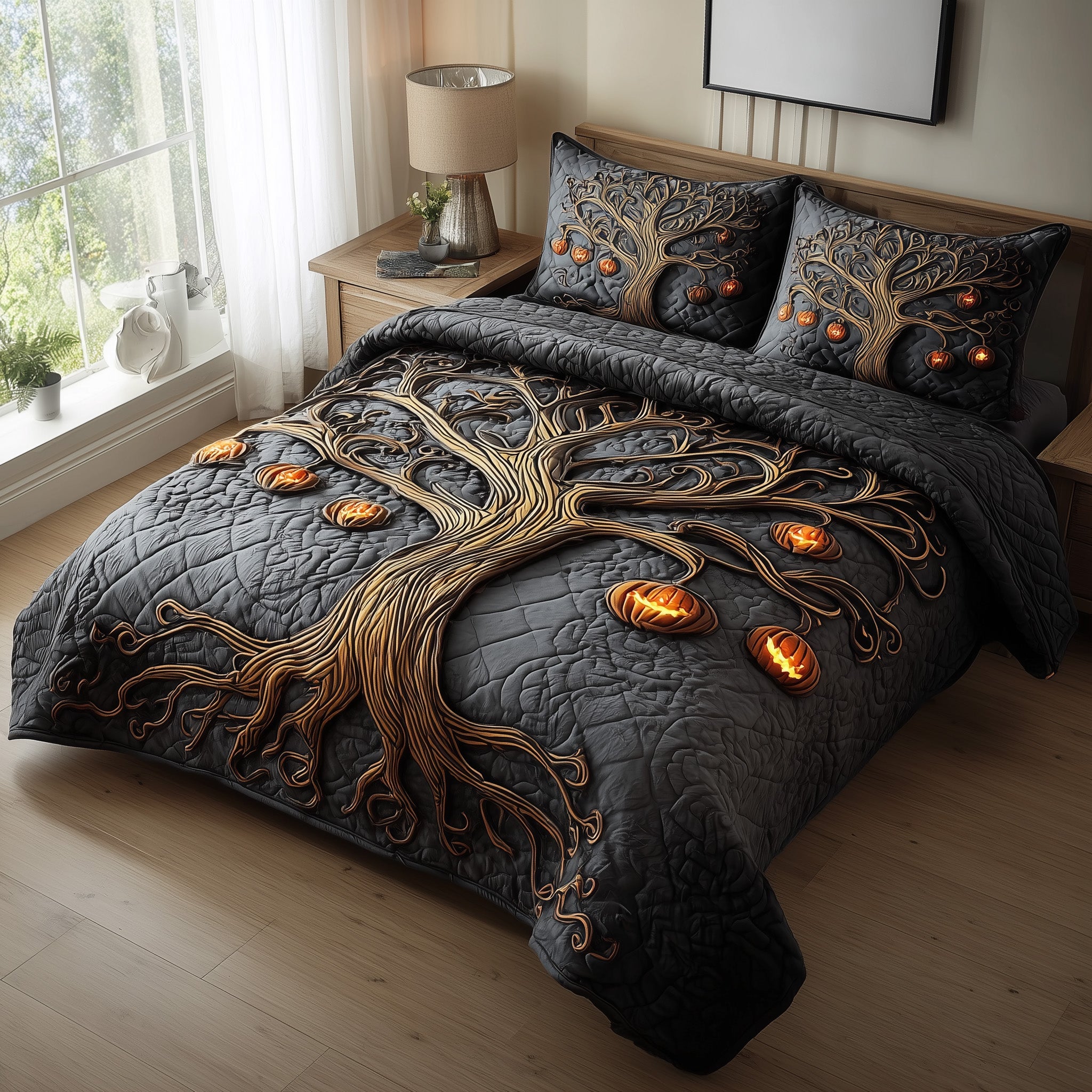 Midnight Manor Quilted Bedding Set For Women