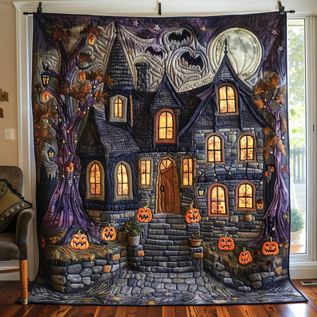 Midnight Manor Quilted Blanket Halloween Throw Blanket Halloween Gift Ideas For Adults