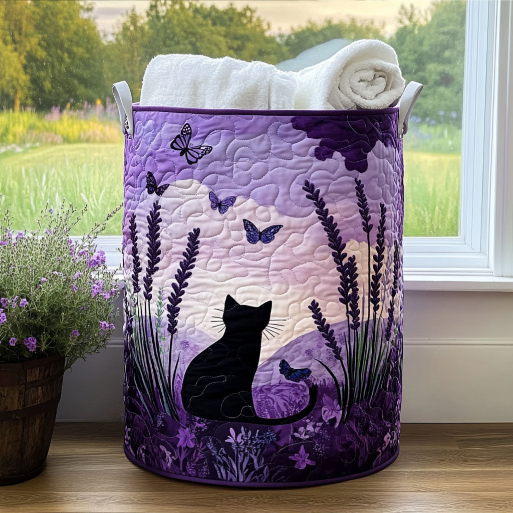 Midnight Meadow Quilted Laundry Basket Valentine's Day Merch Gift