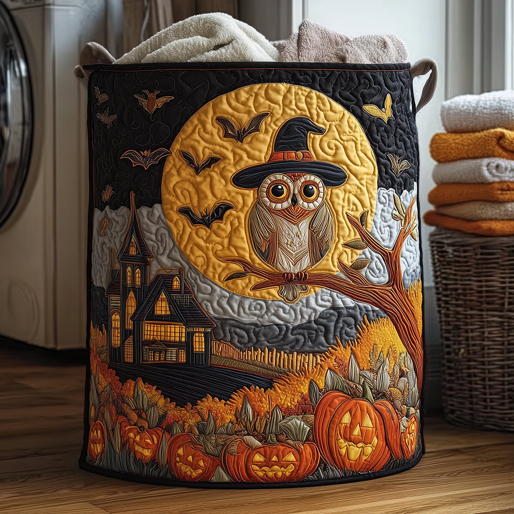 Midnight Owl Quilted Laundry Basket Graduation Merch Gift