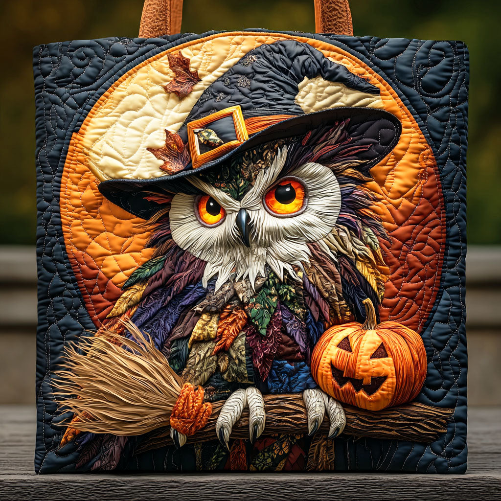Midnight Owl Quilted Tote Bag Fall Autumn Gifts For Him