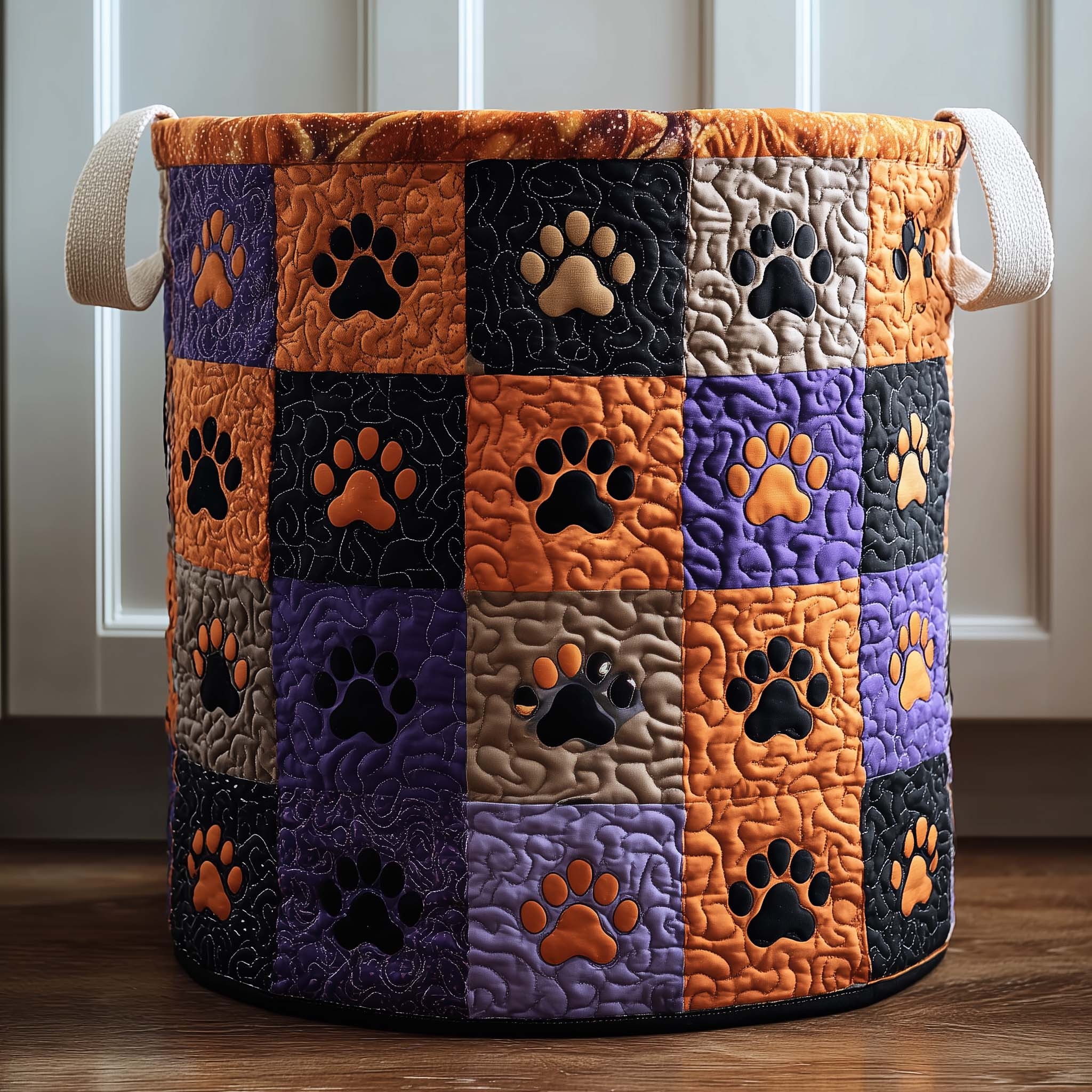 Midnight Paws Quilted Laundry Basket Decorative Laundry Basket Gifts For Pet Lovers