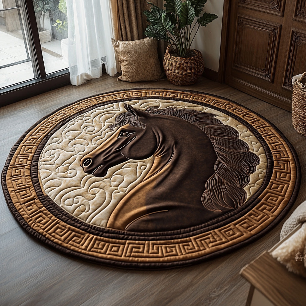Midnight Quilted Round Mat Home Entrance Decor Ideas Gifts For New Horse Owners