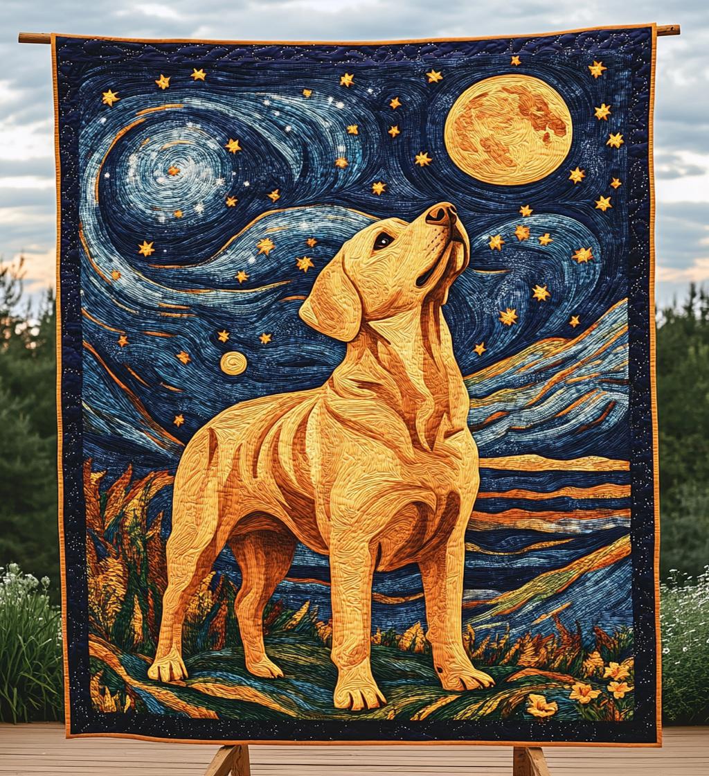 Midnight Retriever Quilted Blanket Gifts For Golden Retriever Lovers